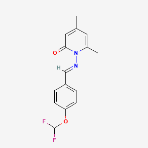 molecular formula C15H14F2N2O2 B5822528 1-{[4-(difluoromethoxy)benzylidene]amino}-4,6-dimethyl-2(1H)-pyridinone 