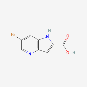 molecular formula C8H5BrN2O2 B582254 6-溴-1H-吡咯并[3,2-B]吡啶-2-羧酸 CAS No. 1260386-47-7