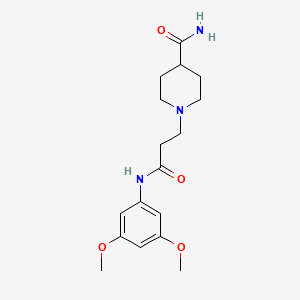 molecular formula C17H25N3O4 B5822568 1-{3-[(3,5-dimethoxyphenyl)amino]-3-oxopropyl}-4-piperidinecarboxamide 