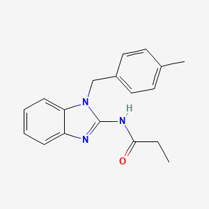 molecular formula C18H19N3O B5822570 N-[1-(4-methylbenzyl)-1H-benzimidazol-2-yl]propanamide 