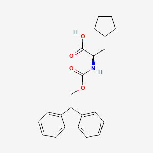 molecular formula C23H25NO4 B582259 (R)-2-((((9H-芴-9-基)甲氧基)羰基)氨基)-3-环戊基丙酸 CAS No. 1262802-59-4