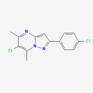 molecular formula C14H11Cl2N3 B5822616 6-chloro-2-(4-chlorophenyl)-5,7-dimethylpyrazolo[1,5-a]pyrimidine 