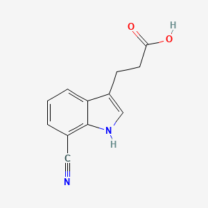 molecular formula C12H10N2O2 B582263 3-(7-氰基-1H-吲哚-3-基)丙酸 CAS No. 1223748-52-4