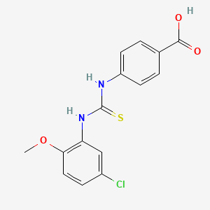 molecular formula C15H13ClN2O3S B5822646 4-({[(5-chloro-2-methoxyphenyl)amino]carbonothioyl}amino)benzoic acid 