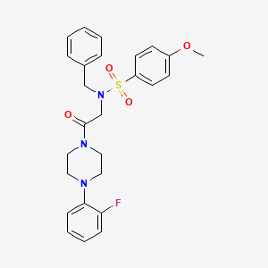 molecular formula C26H28FN3O4S B5822663 N-benzyl-N-{2-[4-(2-fluorophenyl)-1-piperazinyl]-2-oxoethyl}-4-methoxybenzenesulfonamide 