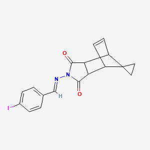 4'-[(4-iodobenzylidene)amino]-4'-azaspiro[cyclopropane-1,10'-tricyclo[5.2.1.0~2,6~]decane]-8'-ene-3',5'-dione