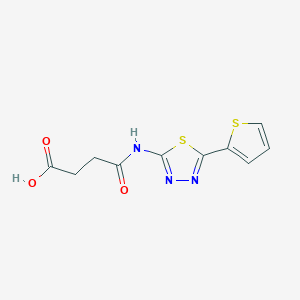 molecular formula C10H9N3O3S2 B5822697 4-oxo-4-{[5-(2-thienyl)-1,3,4-thiadiazol-2-yl]amino}butanoic acid 