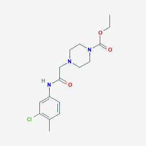 molecular formula C16H22ClN3O3 B5822705 ethyl 4-{2-[(3-chloro-4-methylphenyl)amino]-2-oxoethyl}-1-piperazinecarboxylate 