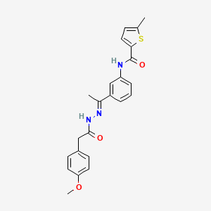 N-(3-{N-[(4-methoxyphenyl)acetyl]ethanehydrazonoyl}phenyl)-5-methyl-2-thiophenecarboxamide