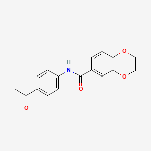 molecular formula C17H15NO4 B5822765 N-(4-acetylphenyl)-2,3-dihydro-1,4-benzodioxine-6-carboxamide 