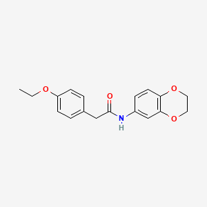 molecular formula C18H19NO4 B5822837 N-(2,3-dihydro-1,4-benzodioxin-6-yl)-2-(4-ethoxyphenyl)acetamide 