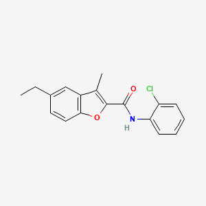 molecular formula C18H16ClNO2 B5822844 N-(2-chlorophenyl)-5-ethyl-3-methyl-1-benzofuran-2-carboxamide 