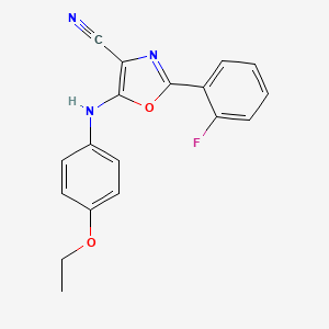 molecular formula C18H14FN3O2 B5822881 5-[(4-ethoxyphenyl)amino]-2-(2-fluorophenyl)-1,3-oxazole-4-carbonitrile 