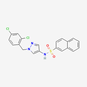 molecular formula C20H15Cl2N3O2S B5822924 N-[1-(2,4-dichlorobenzyl)-1H-pyrazol-4-yl]-2-naphthalenesulfonamide 