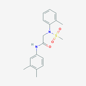 molecular formula C18H22N2O3S B5822951 N~1~-(3,4-dimethylphenyl)-N~2~-(2-methylphenyl)-N~2~-(methylsulfonyl)glycinamide 