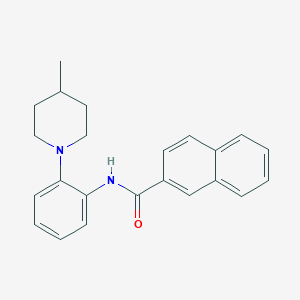 molecular formula C23H24N2O B5822970 N-[2-(4-methyl-1-piperidinyl)phenyl]-2-naphthamide 