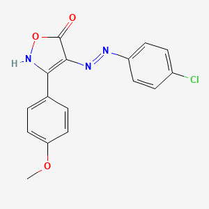 molecular formula C16H12ClN3O3 B5822977 3-(4-methoxyphenyl)-4,5-isoxazoledione 4-[(4-chlorophenyl)hydrazone] 