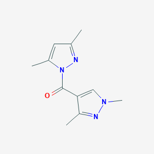 molecular formula C11H14N4O B5822987 4-[(3,5-dimethyl-1H-pyrazol-1-yl)carbonyl]-1,3-dimethyl-1H-pyrazole 