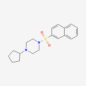 molecular formula C19H24N2O2S B5822990 1-cyclopentyl-4-(2-naphthylsulfonyl)piperazine 