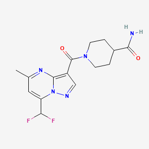 molecular formula C15H17F2N5O2 B5822992 1-{[7-(difluoromethyl)-5-methylpyrazolo[1,5-a]pyrimidin-3-yl]carbonyl}-4-piperidinecarboxamide 