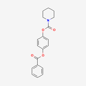 molecular formula C19H19NO4 B5822997 4-(benzoyloxy)phenyl 1-piperidinecarboxylate 