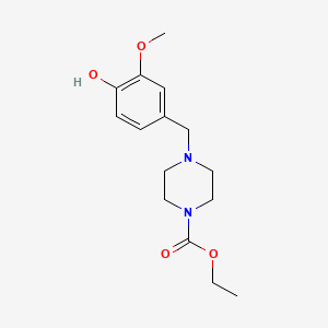 molecular formula C15H22N2O4 B5823008 ethyl 4-(4-hydroxy-3-methoxybenzyl)-1-piperazinecarboxylate 