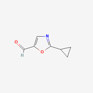 B582301 2-Cyclopropyloxazole-5-carbaldehyde CAS No. 1267443-15-1