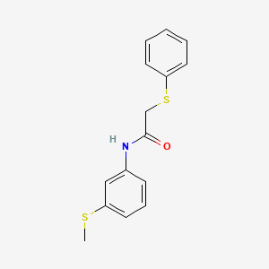 molecular formula C15H15NOS2 B5823010 N-[3-(methylthio)phenyl]-2-(phenylthio)acetamide 