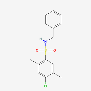 molecular formula C15H16ClNO2S B5823029 N-benzyl-4-chloro-2,5-dimethylbenzenesulfonamide 