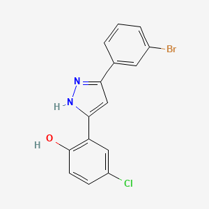molecular formula C15H10BrClN2O B5823042 2-[5-(3-bromophenyl)-1H-pyrazol-3-yl]-4-chlorophenol 