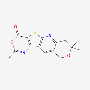 2,8,8-trimethyl-7,10-dihydro-4H,8H-pyrano[3'',4'':5',6']pyrido[3',2':4,5]thieno[3,2-d][1,3]oxazin-4-one