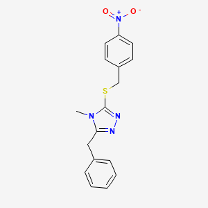 molecular formula C17H16N4O2S B5823065 3-benzyl-4-methyl-5-[(4-nitrobenzyl)thio]-4H-1,2,4-triazole 