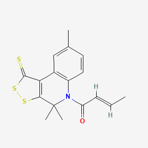 molecular formula C17H17NOS3 B5823070 5-(2-butenoyl)-4,4,8-trimethyl-4,5-dihydro-1H-[1,2]dithiolo[3,4-c]quinoline-1-thione 