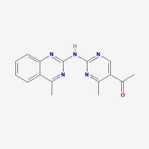 molecular formula C16H15N5O B5823179 1-{4-methyl-2-[(4-methyl-2-quinazolinyl)amino]-5-pyrimidinyl}ethanone 
