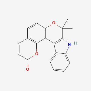 molecular formula C20H15NO3 B5823228 8,8-dimethyl-8,9-dihydro-2H-pyrano[2',3':5,6]chromeno[3,4-b]indol-2-one 