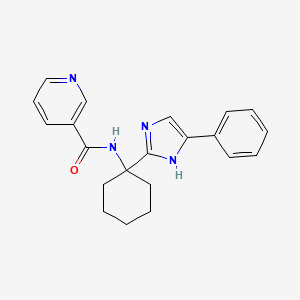 B582323 N-(1-(4-Phenyl-1H-imidazol-2-yl)cyclohexyl)nicotinamide CAS No. 1233025-82-5