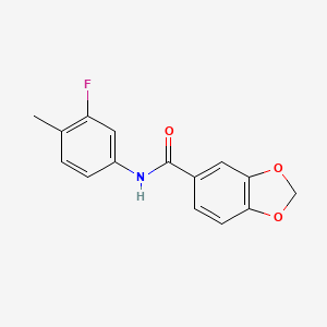 N-(3-fluoro-4-methylphenyl)-1,3-benzodioxole-5-carboxamide
