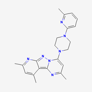 molecular formula C22H25N7 B5823252 2,8,10-trimethyl-4-[4-(6-methyl-2-pyridinyl)-1-piperazinyl]pyrido[2',3':3,4]pyrazolo[1,5-a]pyrimidine 