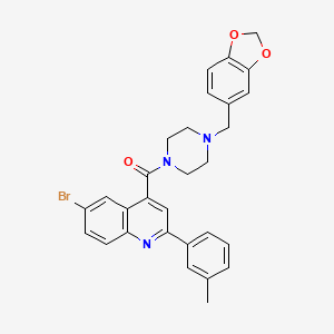 molecular formula C29H26BrN3O3 B5823293 4-{[4-(1,3-benzodioxol-5-ylmethyl)-1-piperazinyl]carbonyl}-6-bromo-2-(3-methylphenyl)quinoline 