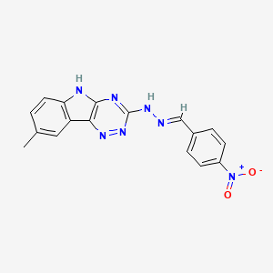 molecular formula C17H13N7O2 B5823304 4-nitrobenzaldehyde (8-methyl-5H-[1,2,4]triazino[5,6-b]indol-3-yl)hydrazone 
