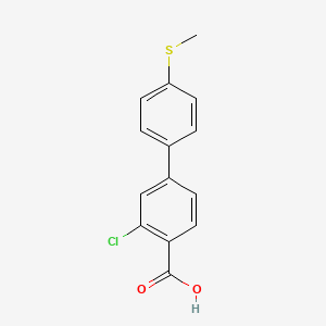 B582331 2-Chloro-4-(4-methylthiophenyl)benzoic acid CAS No. 1261900-69-9