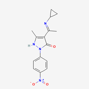 molecular formula C15H16N4O3 B5823318 4-[1-(cyclopropylamino)ethylidene]-5-methyl-2-(4-nitrophenyl)-2,4-dihydro-3H-pyrazol-3-one 