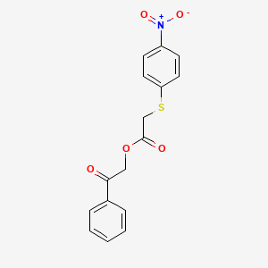 molecular formula C16H13NO5S B5823323 2-oxo-2-phenylethyl [(4-nitrophenyl)thio]acetate 