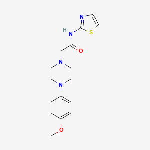 molecular formula C16H20N4O2S B5823333 2-[4-(4-methoxyphenyl)-1-piperazinyl]-N-1,3-thiazol-2-ylacetamide 