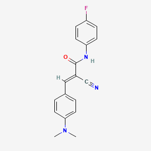2-cyano-3-[4-(dimethylamino)phenyl]-N-(4-fluorophenyl)acrylamide