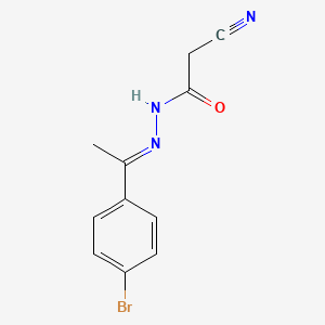 molecular formula C11H10BrN3O B5823372 N'-[1-(4-bromophenyl)ethylidene]-2-cyanoacetohydrazide 