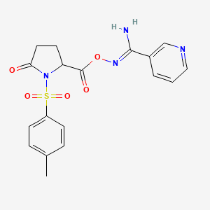 N'-[({1-[(4-methylphenyl)sulfonyl]-5-oxo-2-pyrrolidinyl}carbonyl)oxy]-3-pyridinecarboximidamide
