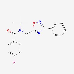 N-(tert-butyl)-4-fluoro-N-[(3-phenyl-1,2,4-oxadiazol-5-yl)methyl]benzamide