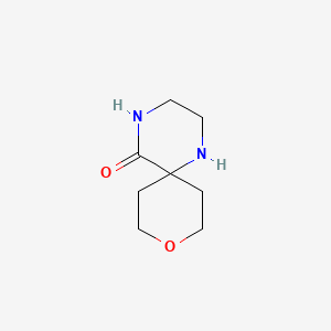 molecular formula C8H14N2O2 B582343 9-Oxa-1,4-diazaspiro[5.5]undecan-5-one CAS No. 1250833-07-8