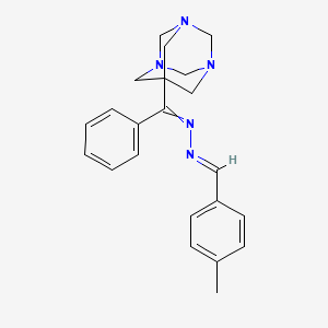 molecular formula C22H25N5 B5823452 4-methylbenzaldehyde [phenyl(1,3,5-triazatricyclo[3.3.1.1~3,7~]dec-7-yl)methylene]hydrazone 